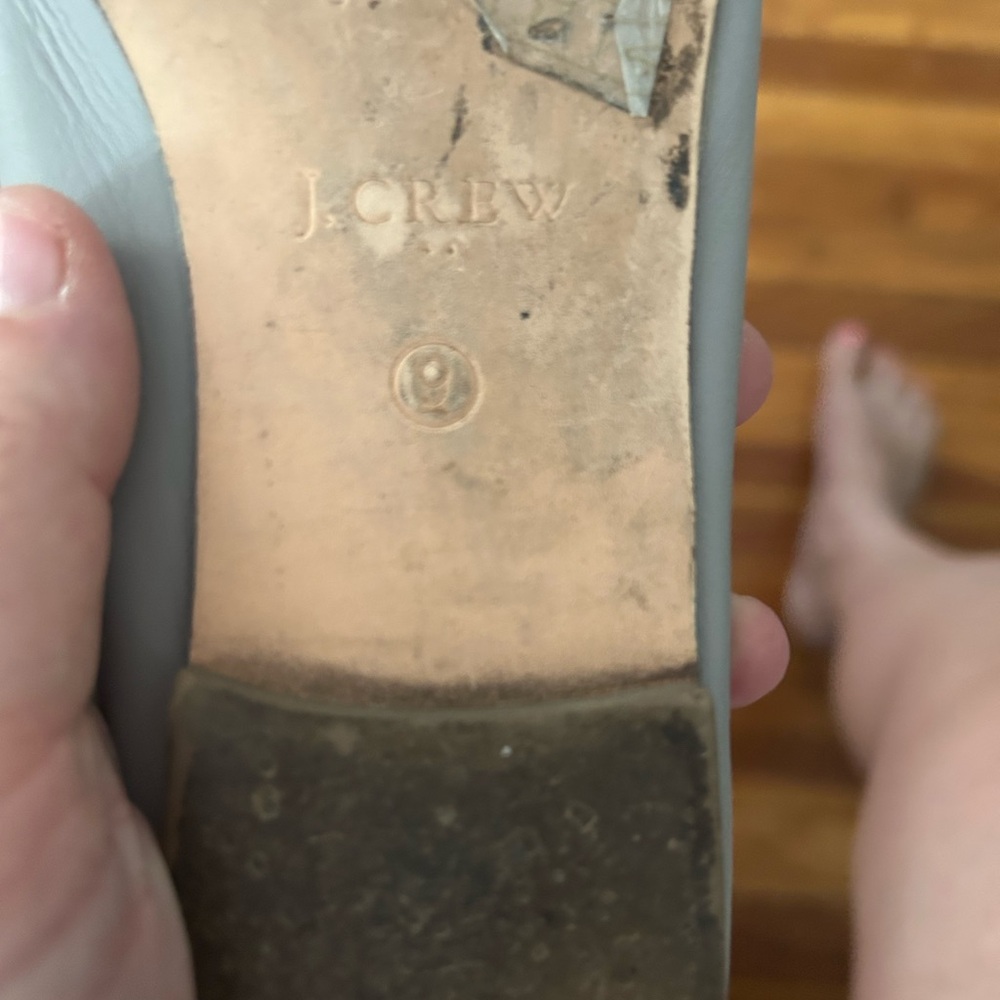 J. Crew Dove Grey Leather Flats - Picture 4 of 5